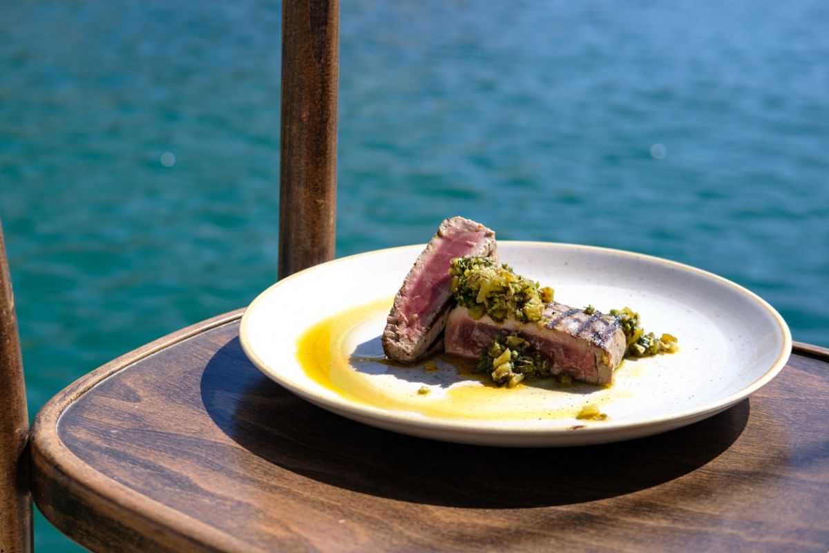 Gululu's waterfront tables at Spinola Bay, St. Julian's